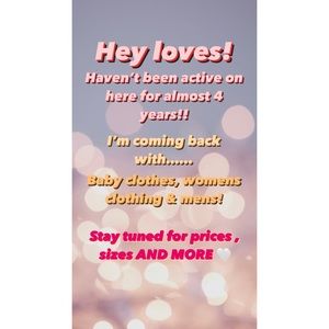 Hey Loves!I WILL BE SELLING -BABYCLOTHES-WOMENSCLOTHING-MENSCLOTHING